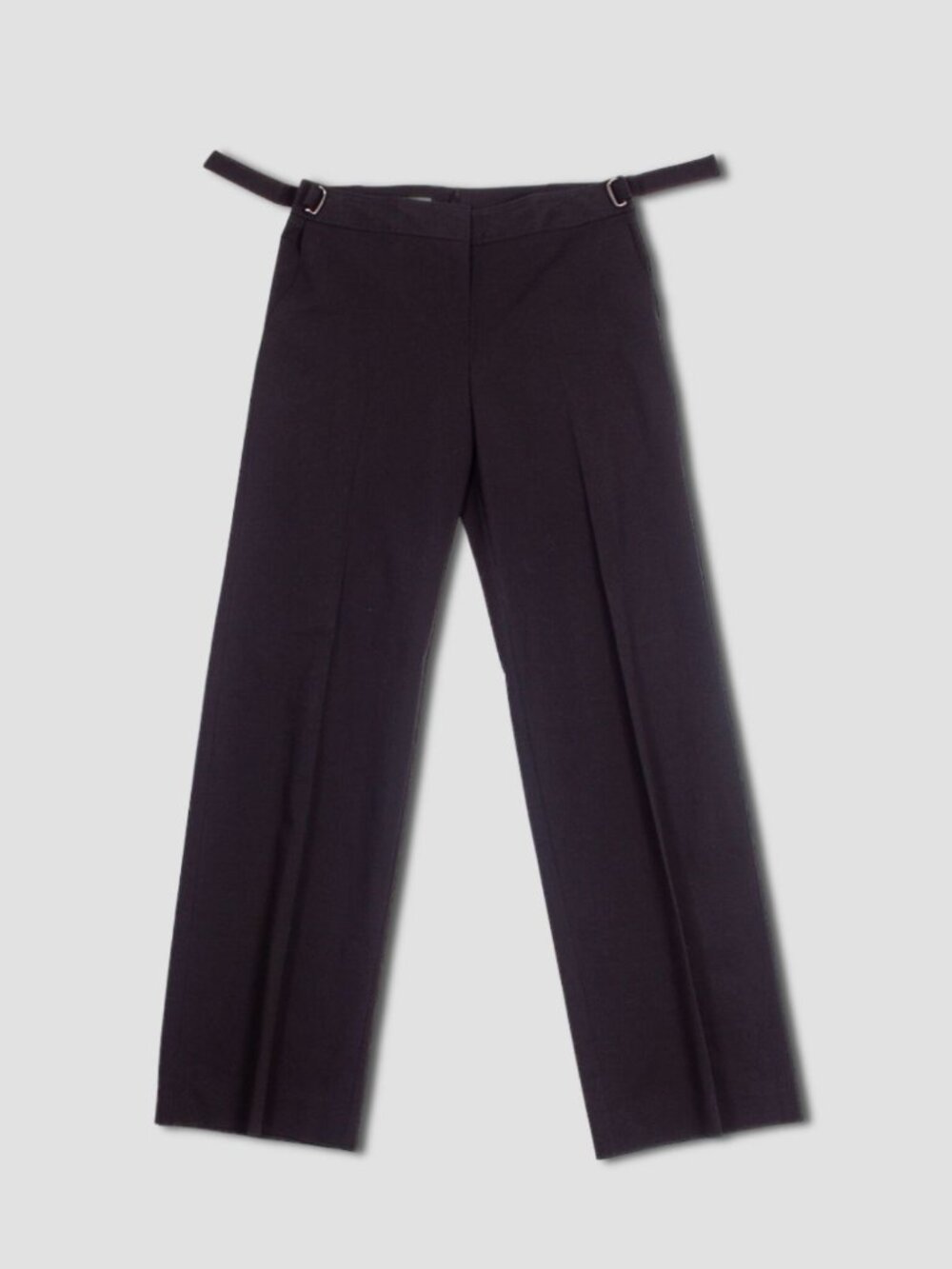 JIL SANDER Black Wide Leg Cotton Blend Pants